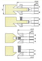 Комплект фрез для изготовления арочных дверей с остеклением М-014 (7фр.)
