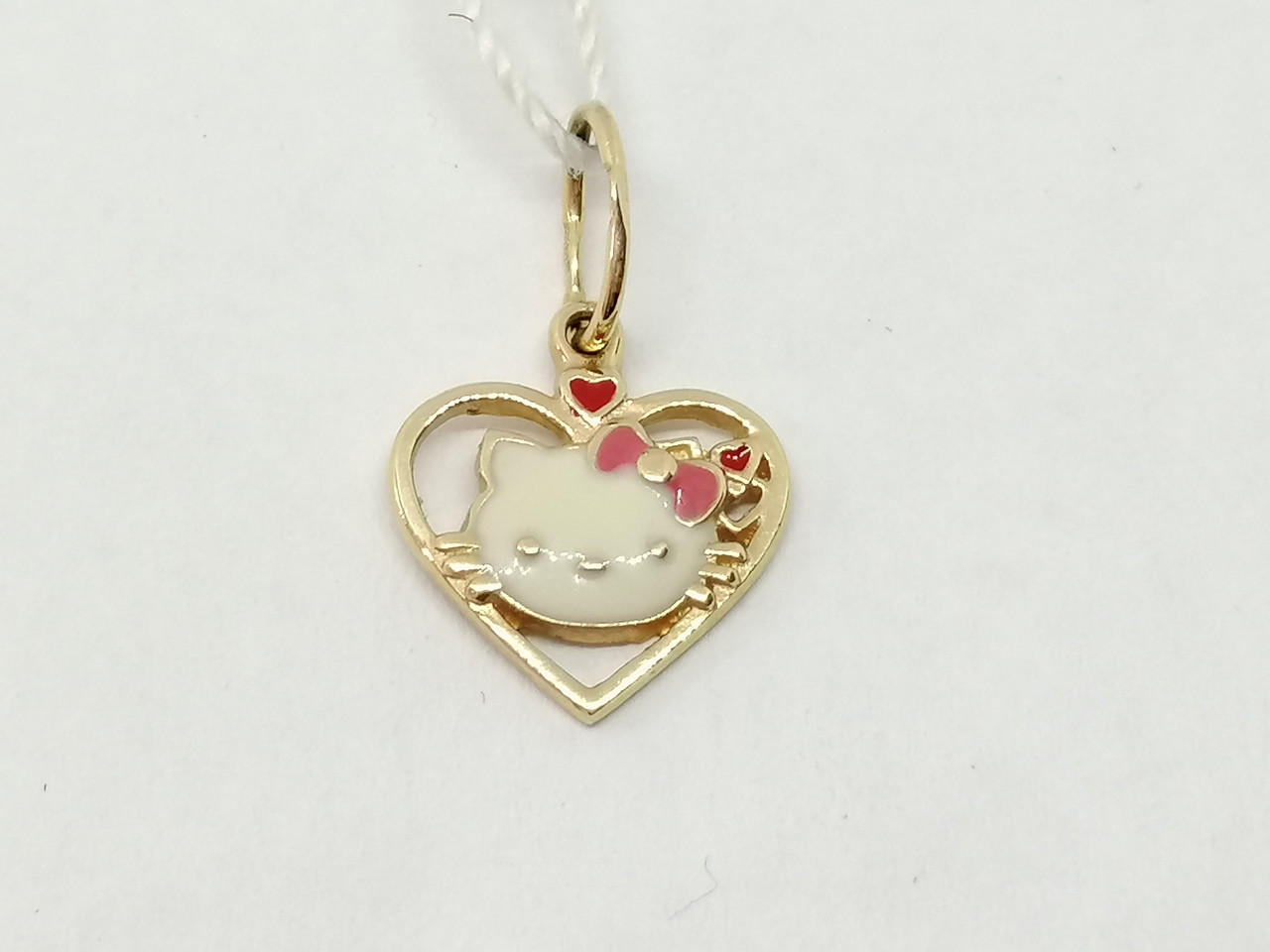 Золота підвіска Hello Kitty з емаллю.  3810