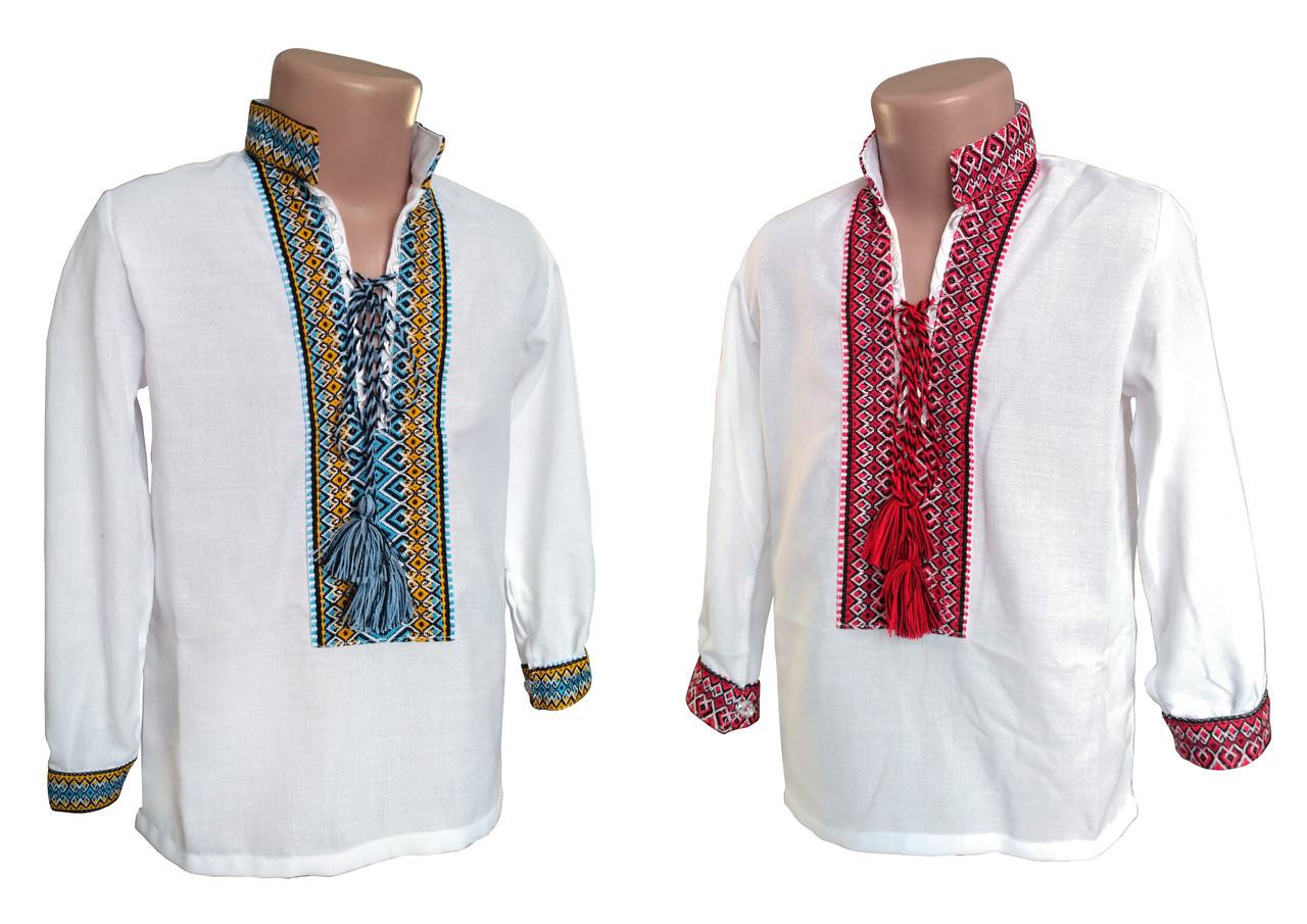 Вишиванка для хлопчика із домотканого полотна в українському стилі 2-4р, фото 1