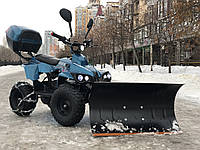 Электроквадроцикл CRAFTER FISHER PLATINUM с ковшом для снега и цепями на колесах, бокс с сабвуфером