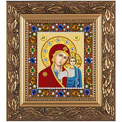 Набір для вишивання ікони бісером і камінням 15х13 см "Богородиця Казанська"