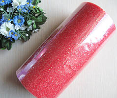 Фатин з дрібними блискітками, червоний на метраж ширина 15 см