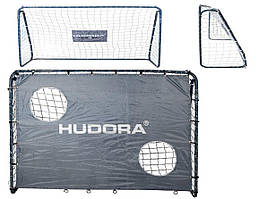 Футбольні ворота Hudora 213x152x76 32mm із сіткою+ мат Німеччина