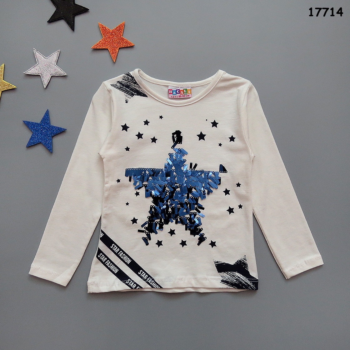 Лонгслив "Зірка" для дівчинки. 86-92 см, фото 1