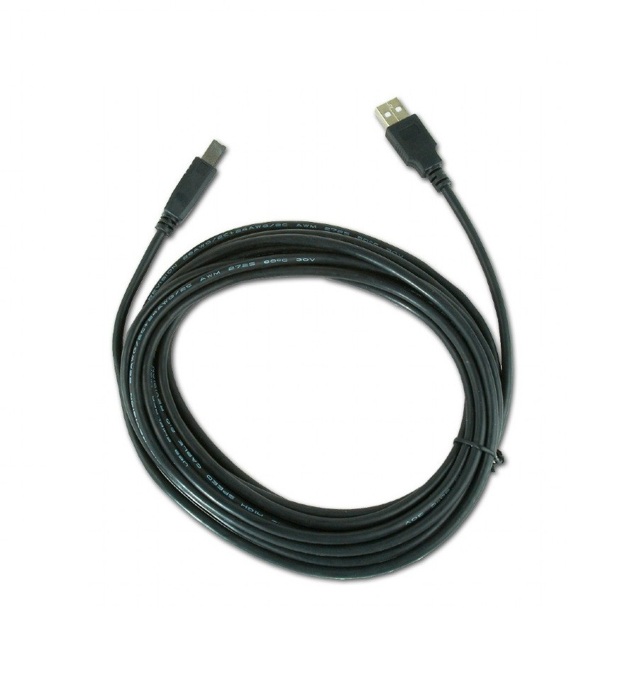 Кабель USB 2.0 - 4.5м AM/BM Cablexpert премиум черный CCP-USB2-AMBM-15