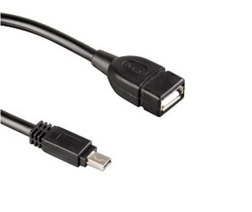 Кабель USB 2.0 - 0.1м AF/mini-B 5P OTG Atcom удлинитель черный
