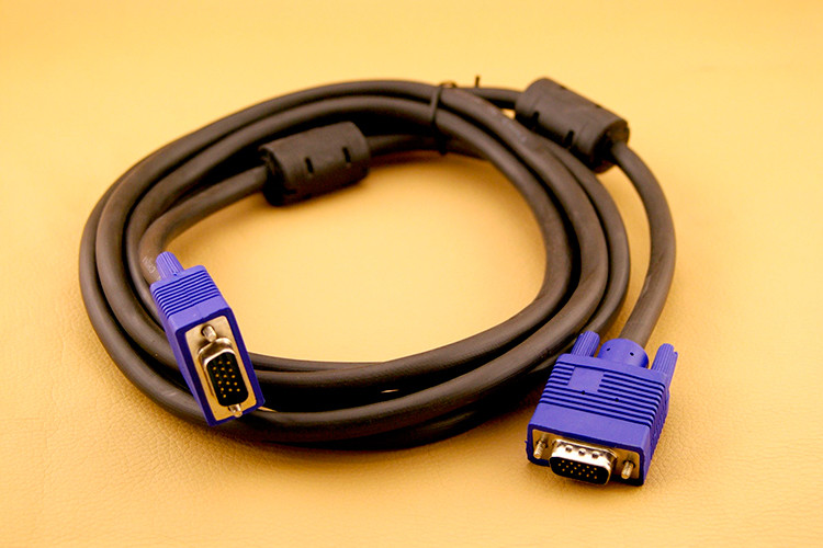 Кабель VGA - 3.0м CC-PPVGA HD15M/HD15M с 2-мя ферритовыми кольцами черный с синим DE-15Hd пакет 1080