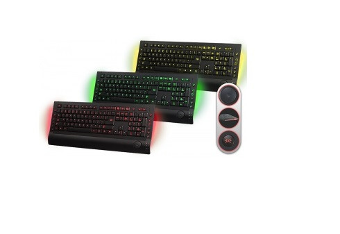 Клавіатура HQ-Tech KB-327F 3 кольори USB з підсвічуванням букв Red/Green/Yellow мультимедія Black