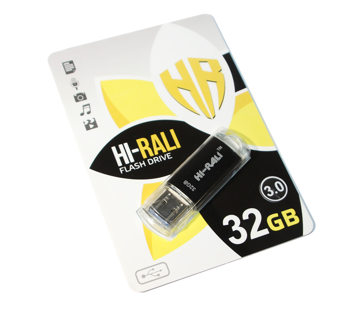 USB 3.0 Flash Drive 32Gb Hi-Rali Rocket series Black HI-32GB3VCBK