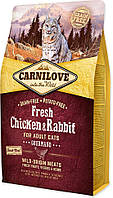 Carnilove Cat Fresh Chicken & Rabbit Gourmand 6 кг — корм для котів із куркою та кроликом