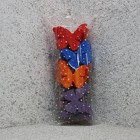 Кольорові метелики з пінопласту 25 штук в упаковці для декору