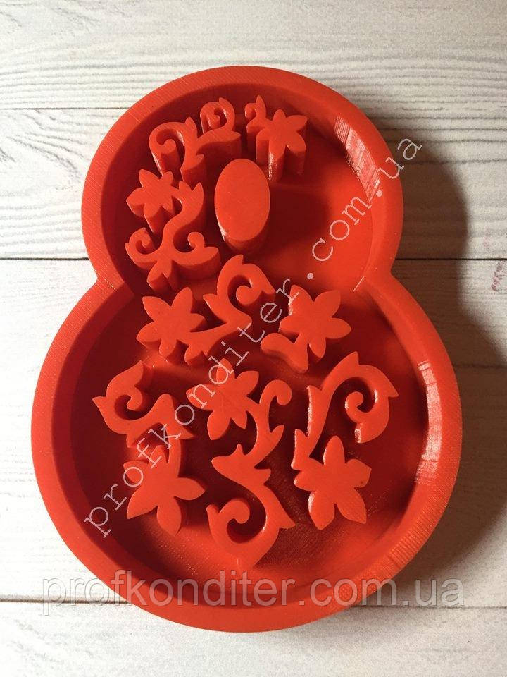 ЕКСКЛЮЗИВ! Силіконовий молд для випічки пряника, шоколаду 8-ка ЗД №3, фото 1