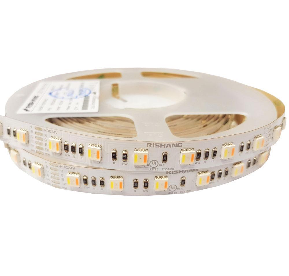 Cвітлодіодна стрічка RGB/2400K/6500K 5050-60-IP20-RGB/WW/CWd-12-24 RD0260AC-C 5каналів 24вольт 22.5Вт Рішанг 10898