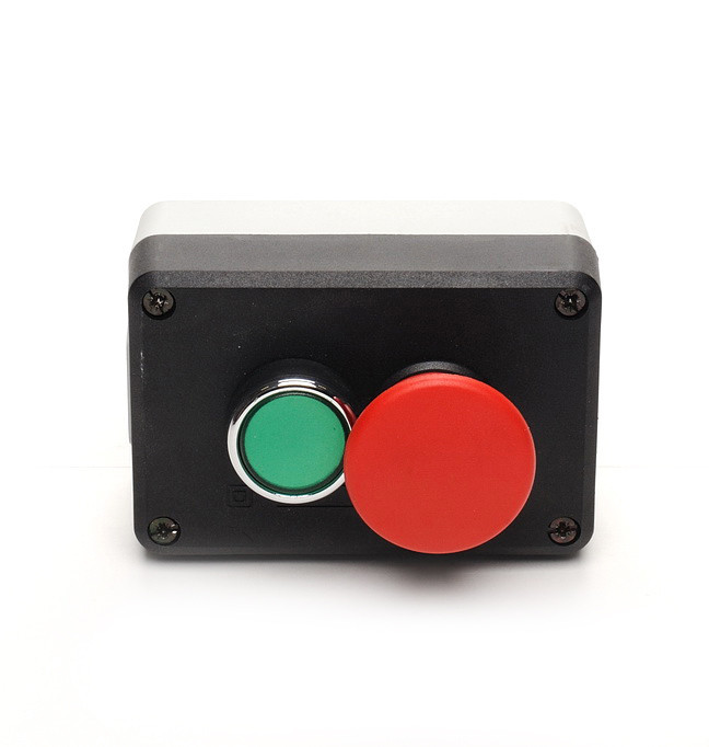 Пост кнопковий LAY5/2, пуск чорна, стоп червона грибок з фіксацією, IP54, CNC