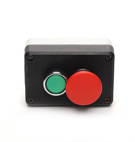 Пост кнопковий LAY5/2, пуск чорна, стоп червона грибок з фіксацією, IP54, CNC, фото 2