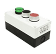 Пост кнопочный LAY5/3, 2-е черные, 1-на красный, IP54, CNC