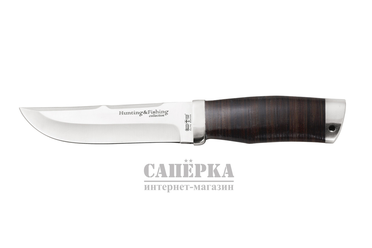 Ніж Мисливський Grandway.Ручка — збірна шкіра