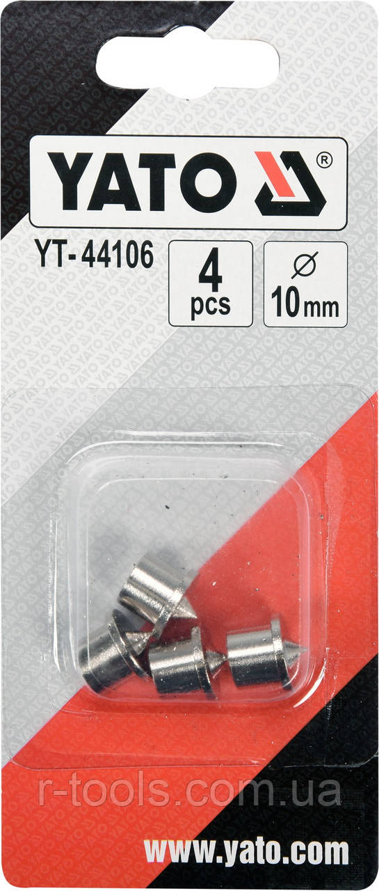 Кернери сталеві для чеканки отворів зі дулом 10 мм набір 4 шт Yato YT-44106