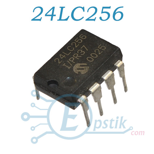 24LC256-I/P, пам'ять енергонезалежна, EEPROM 256 кбіт, DIP8