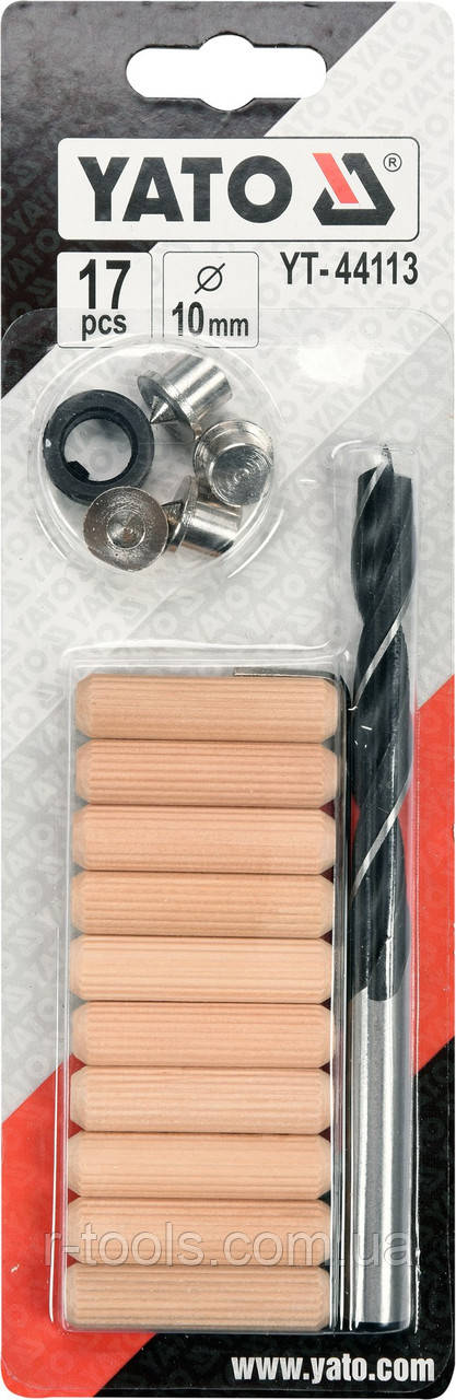 Набір для штифтових з'єднань діаметром 10 мм набір 17 шт Yato YT-44113