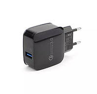 Сетевое зарядное устройство быстрой зарядки Qualcomm Quick Charge 3.0 1USB (черный)