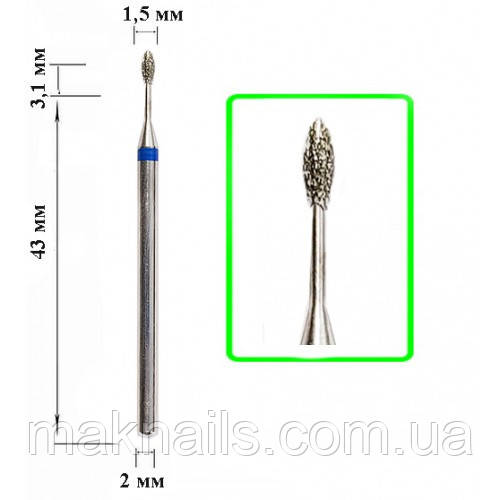 Алмазна насадка Свічка Blue