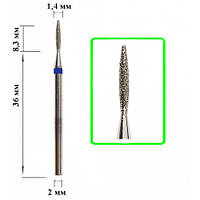 Алмазна насадка Полум'я Blue 1,4*8,3