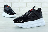Кроссовки Versace Chain Reaction Sneakers 31104 черные 38, 39