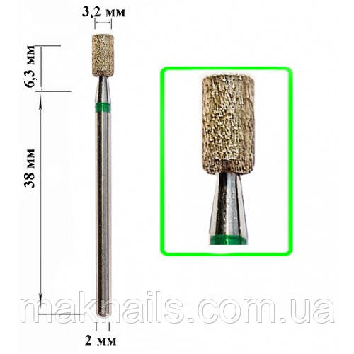Алмазна насадка Циліндр Green 3,2*6,3