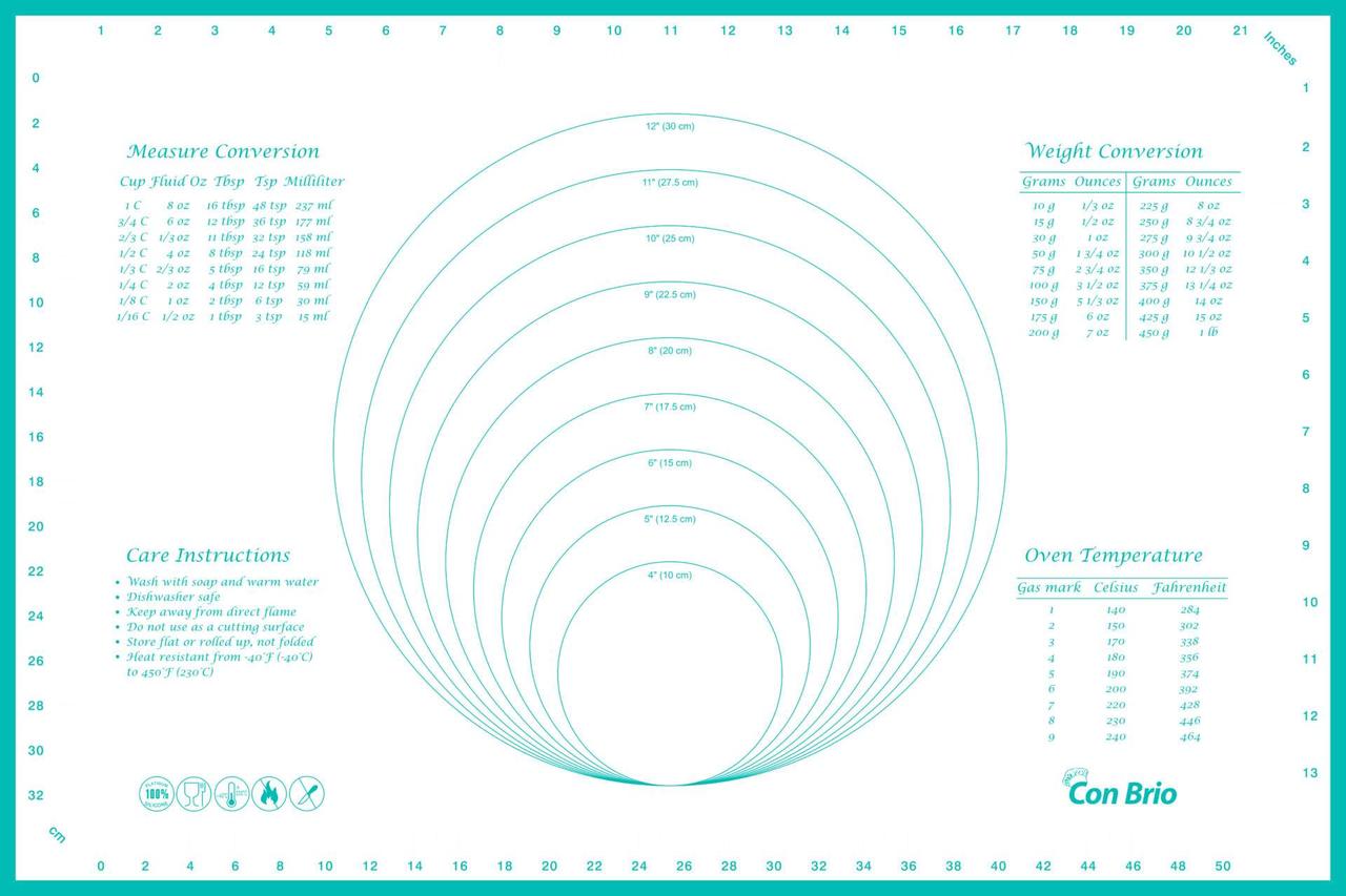 Килимок силіконовий для тіста і випічки Con Brio CB-676, 60х40 см антипригарний блакитний