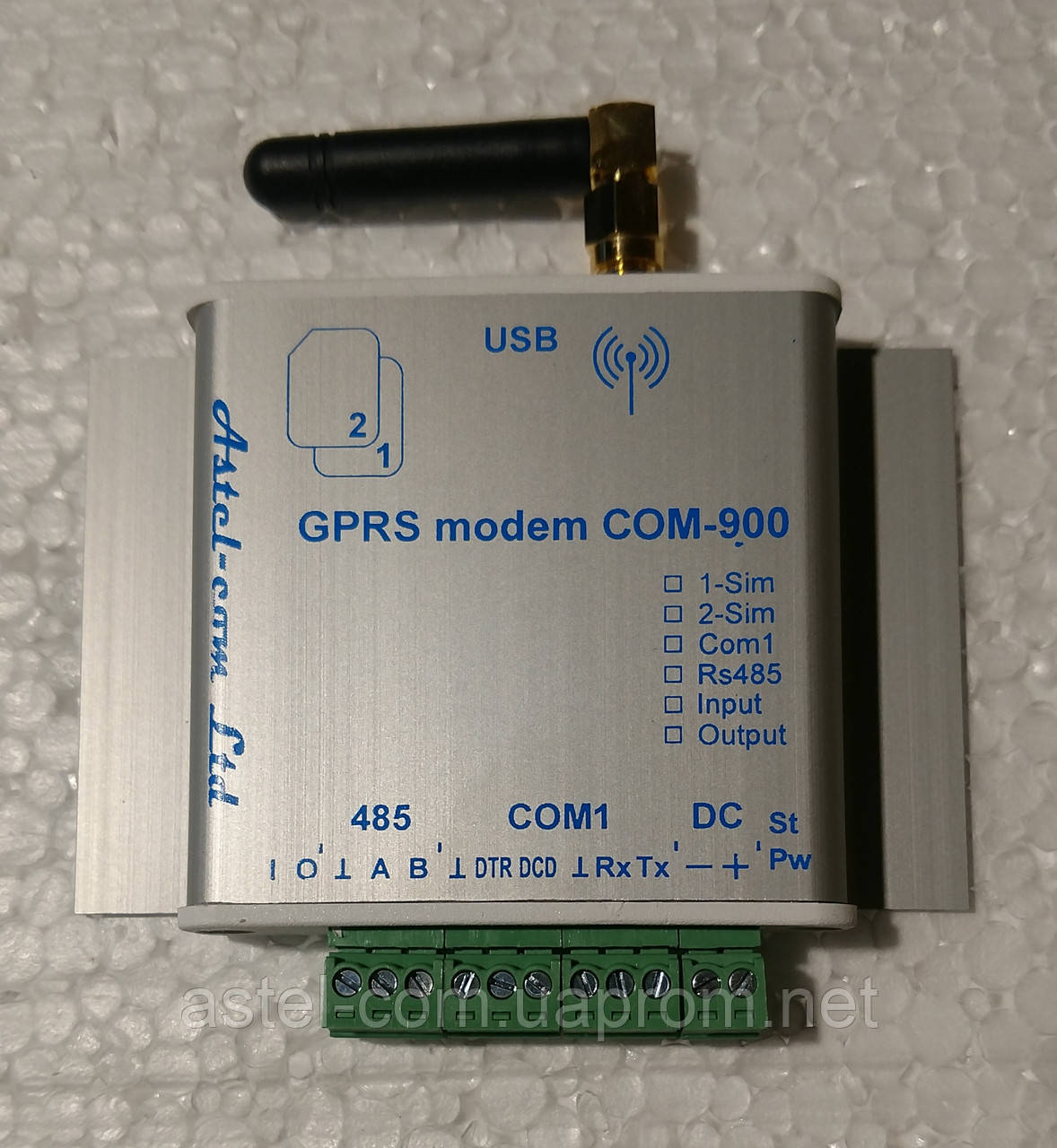 Универсальный GSM/GPRS-модем СОМ-900/485 с одним СОМ-портом и портом ...