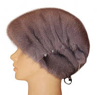 Женская норковая шапка "Бритни " цвет серо голубой