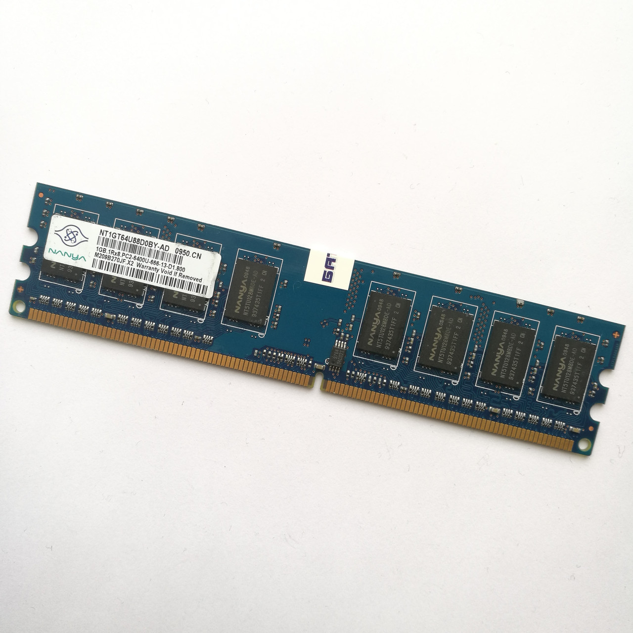 Оперативная память Nanya DDR2 1Gb 800MHz PC2 6400U CL6 (NT1GT64U88D0BY-AD) Б/У