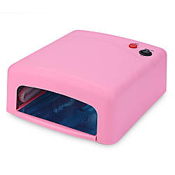 УФ лампа для нігтів 36 Вт сушарка для нігтів з таймером SK-818 Pink