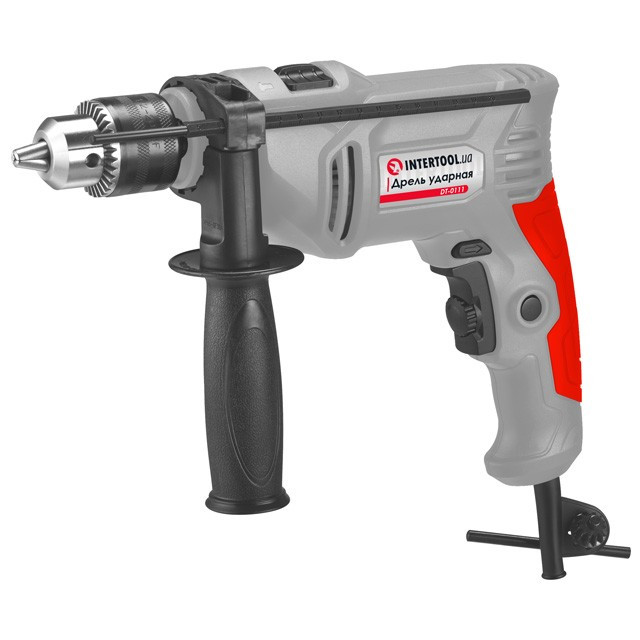 Дриль ударний 750Вт, 0-3000 об/хв, 1.5-13мм реверс INTERTOOL DT-0111