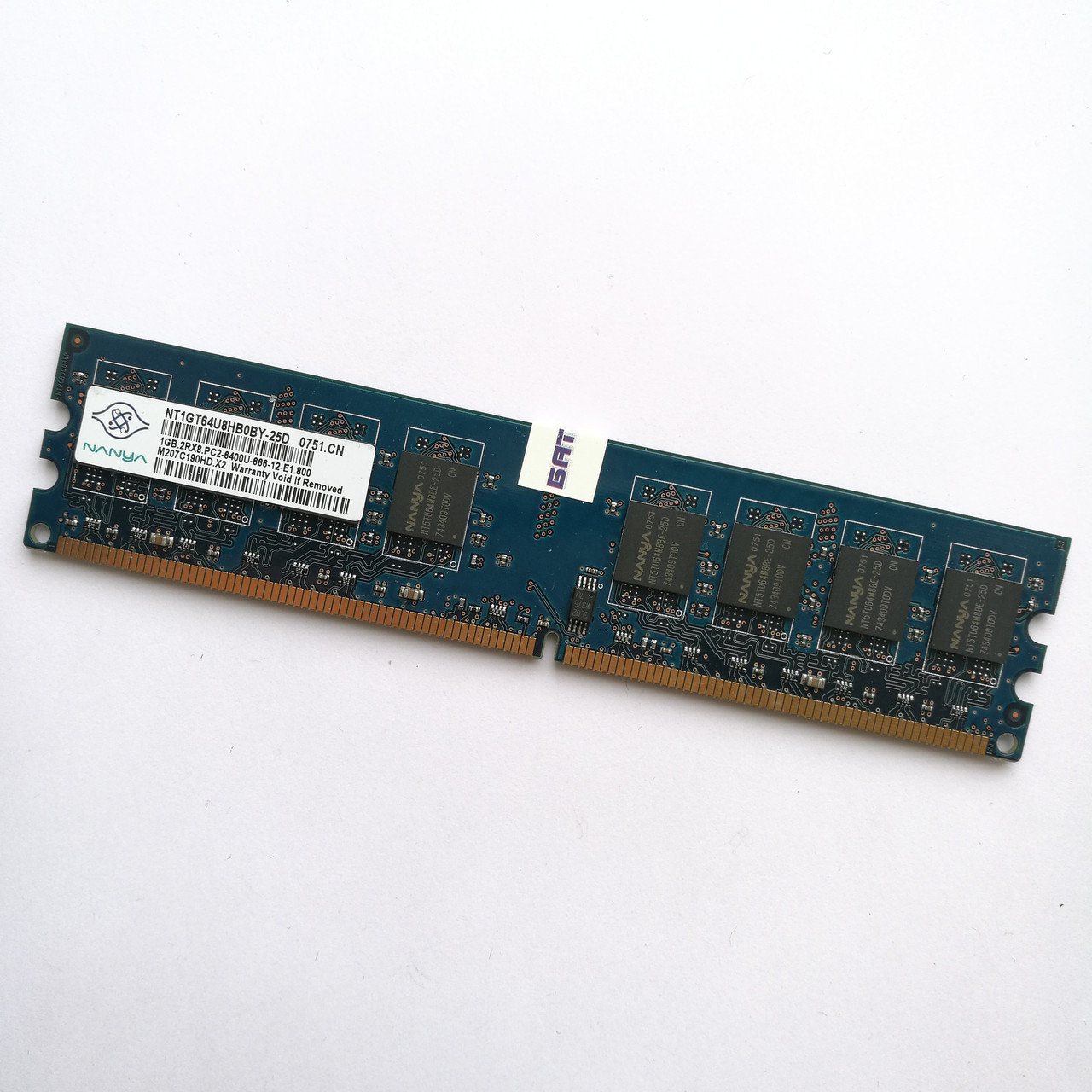 Оперативная память Nanya DDR2 1Gb 800MHz PC2 6400U CL6 (NT1GT64U8HB0BY-25D) Б/У