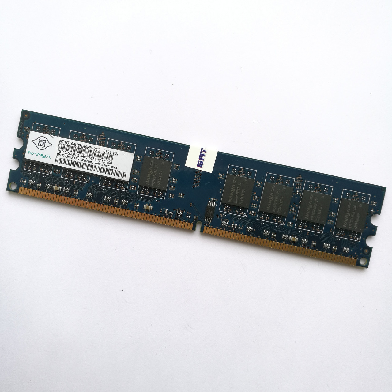 Оперативная память Nanya DDR2 1Gb 800MHz PC2 6400U CL5 (NT1GT64U8HB0BY-25C) Б/У