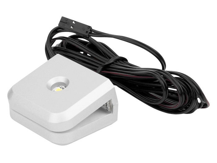 Кліпса LED для скляної полиці GIFF Mensa 1,4W біле тепле світло, металік (БП SPS)