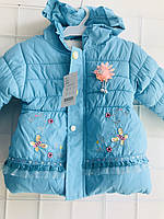 Курточка на хутрі подовжена Рюш 1-6 років малинова
