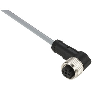 Кабель з конектором M12, 4-PIN довжиною 5м кутове з'єднання XZCPV1241L5, фото 1