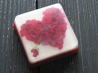 Оригинальное сувенирное мыло ручной работы с картинкой "Сердце из роз"