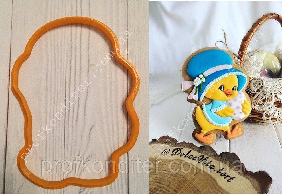 Пластикова вирубка "Циплята в капелюсі" 11,5 см, фото 1