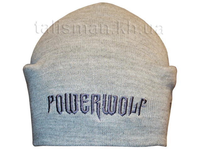POWERWOLF (лого) шапка біні з вишивкою сіра
