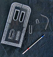 Лекало - шаблон акриловий.Крок розмітки 3мм для крою сумок, гаманців і інших вироби