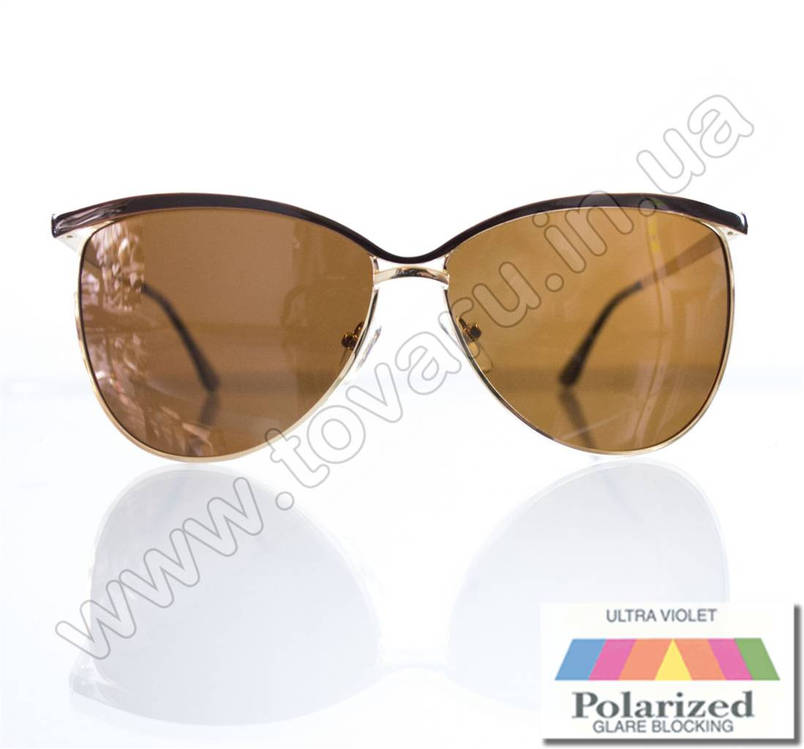 Окуляри жіночі сонцезахисні поляризаційні - Коричневі (коричнева лінза) - 015194, фото 2