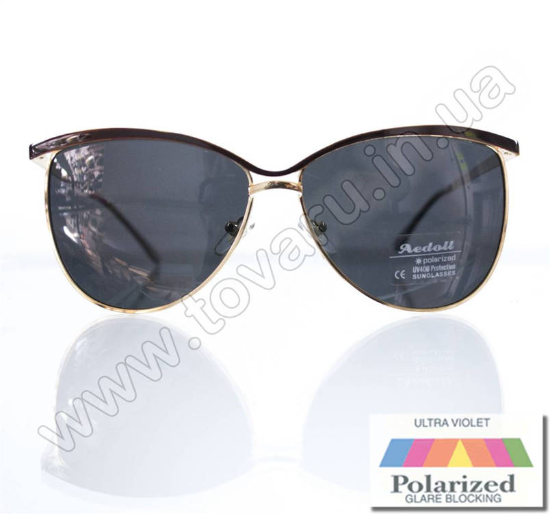 Окуляри жіночі сонцезахисні поляризаційні - Коричневі (чорна лінза) - 015194, фото 2