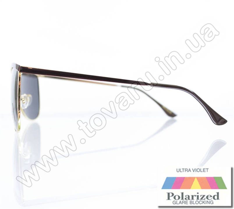 Окуляри жіночі сонцезахисні поляризаційні - Коричневі (чорна лінза) - 015194, фото 3