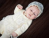 Комплект на виписку для новорожд. дівчатка (комбінезон з спідничкою+шапочка+рукавички) ТМ Модный Карапуз Молочний, фото 2
