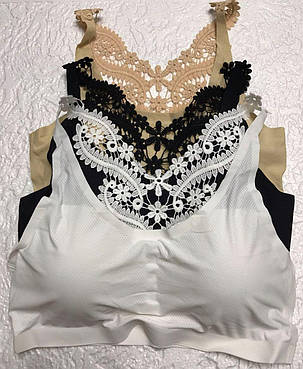 Топ жіночий безшовний із мереживом, фото 2