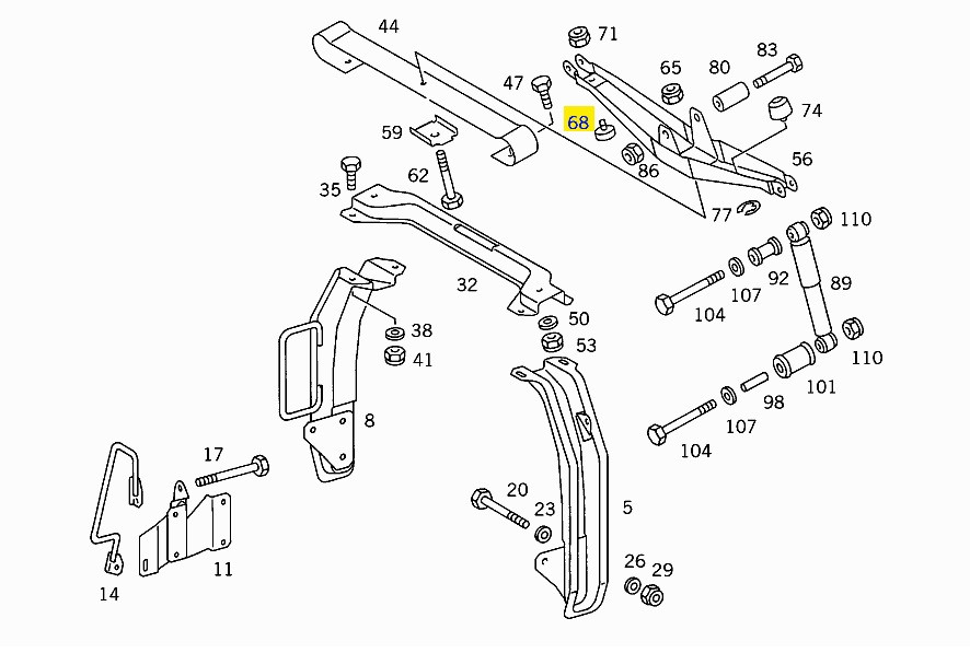 Відбійник ресори кабіни Mercedes 1317 6733170212 Mercedes-Benz